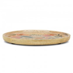 Oval tray in mangroke and resin pattern flowers | Empty-pocket & table design table design