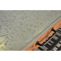 Holzrad und lackiertes Metallküchenprüfung - Zink-Fach und 2 industrielle Speicherschubladen