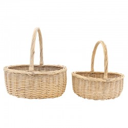 Conjunto de 2 listas de mimbre ovaladas con Anse | Storage Cases Storage & Deco