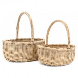 Set of 2 oval wicker listers with Anse | Storage Cases Storage & Deco