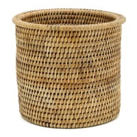 Serie von 4 natürlichen Rattan-Töpfen Cache | Geflochtene Pflanzenkörbe für Innen- und Überdachten Balkon
