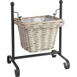 Wicker and Metal Stand Glanger | Decorative jar cover on metal support for inlet and balcony