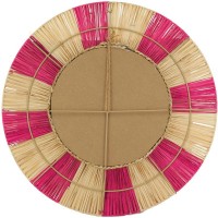 Naturpapper rundväggspegel och rosa tonad | Bohemian Artisanal väggdekoration Ø55 cm