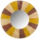 Naturlig, gul och brun väggmonterad väggspegel | Modig Sun Deco Chic Ø55 cm