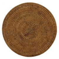 Dessous de Plat en Rotin Antique Ø33 cm | Support Chaud Tressé Main pour Table & Décoration Bohème Chic