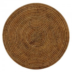 Plato de ratán antiguo Ø33 cm | Soporte de mano trenzado caliente para mesa y decoración bohemia Chic