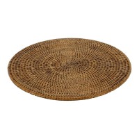 Antique Rattan Dish ø33 cm | Titular de mão trançada quente para decoração de mesa e boêmio chique