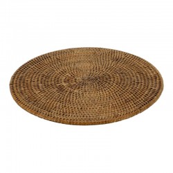 Antique Rattan Dish ø33 cm | Titular de mão trançada quente para decoração de mesa e boêmio chique