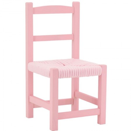 Piscina PAULOWNIA Silla de madera para niños | Silla de habitación pequeña con cómodo asiento de algodón