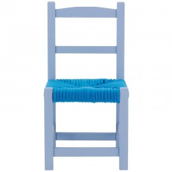 Azul Paulownia Cadeira infantil de madeira | Assento de design pequeno com assento de algodão macio para quarto