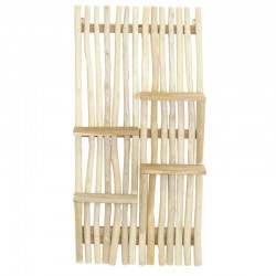 Estante de pared en ramas de teca natural 4 niveles | Estante flotante en madera cruda con fijaciones