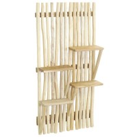 Muurplank in Natural Teak-vestigingen 4 niveaus | Drijvende plank in rauw hout met bevestigingen