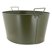 Khaki Matt Metal Basin mit 2 Griffen mobil | Lagertank und Eiskübel Deco