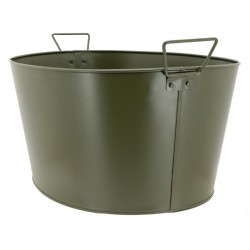 Cuenca Matt Matt Khaki con 2 manijas móviles | Tanque de almacenamiento y cubeta de hielo deco