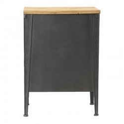 Cassettiera industriale in metallo nero e legno di abete | Customesonier 4 cassetti per soggiorno e camera da letto