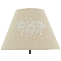 Paulownia og Metal Pattern Marmot Pattern Lamp | Edelweiss Cotton Broderte skygge E27 E27