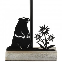 Paulownia og Metal Pattern Marmot Pattern Lamp | Edelweiss Cotton Broderte skygge E27 E27