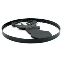 Pine Wall Clock og Black Metal CERF Mønster | Stor Silent Clock Chalet & Design