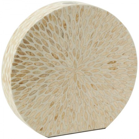 Rund bambus vase og naturlig mor-of-perle | Great Artisanal Decorative Vase til tørrede blomster Ø40 cm