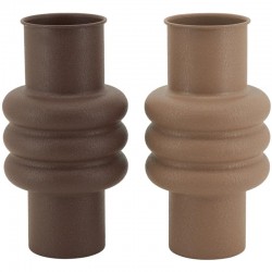 Vase en Métal Couleur Moka | Grand Vase Design Contemporain pour Fleurs Séchées et Déco de Salon
