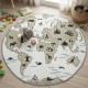Runde Baumwolle Baumwolle Kinderkammerteppich Ø 120 cm | Großes pädagogisches und dekoratives Spiel Teppichwaschbar