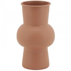 Terracotta Redondo Jarrón de Metal | Gran jarrón decorativo esférico para flores secas y diseño de interiores