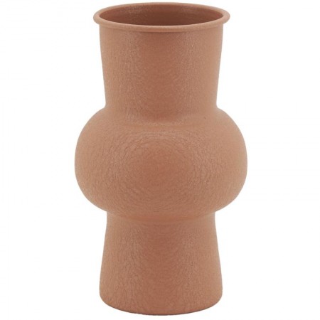 Terrakotta Runde Metallvase | Große kugelförmige dekorative Vase für getrocknete Blumen & Innenarchitektur