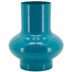 Blau lackiertes metall rundes vase | Netto-kugelförmiges Design und zeitgenössisches Design