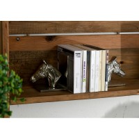Lotto di 2 bookkeeper Testa di cavallo in alluminio | Metal book support design & elegant for library