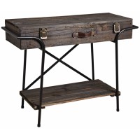 Konsoll Tre og metall Travel Suitcase - Vintage Entry & Salon Møbler
