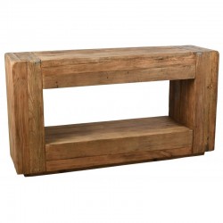 Consola de madera reciclada de pino con cajón grande - Muebles de entrada únicos para encanto auténtico y ecológico