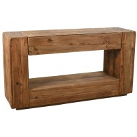 Console de madeira de pinho reciclado com grande gaveta - Mobiliário de entrada exclusivo para charme autêntico e ecológico