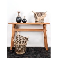 Table console en bois recyclé massif : meuble d'entrée écoresponsable, design rustique et chic pour salon ou couloir