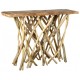 High solid teak wood console with puzzle tray and diagram branches