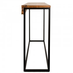 Rectangular Console Teak Wood and Metal Rustic Industrial Style – Unique Recycled Wooden Input Furniture