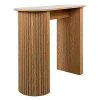 Console de madeira e design de design escandinavo médio, elegante na mobília de entrada, mesa de console moderna e robusta