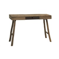 Träkonsol Solid Pin Rustik Stil Farm Table Black Metal Låda - Eleganta och autentiska inloppsmöbler
