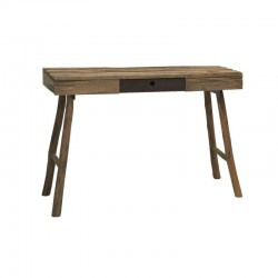 Träkonsol Solid Pin Rustik Stil Farm Table Black Metal Låda - Eleganta och autentiska inloppsmöbler