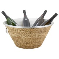 Rattan drikker refresher med aluminium bin ø 54 cm