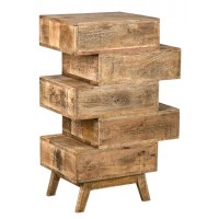 Dresser zig-zag 5 skuffer i solid mango, opbevaringsskab design og håndværk til soveværelse og stue