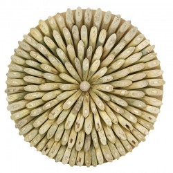 Décoration murale ronde en teck massif naturel — Artisanat d'exception et design épuré