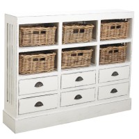 Antique Bianco Cassettiera in legno 12 Cassetti | Armadio per ingresso e console