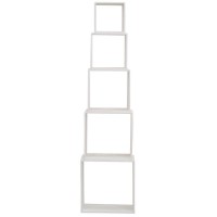 Hylder 5 Træbiter Paulownia White Modular - Star Stair Star Trapper til stue og soveværelse