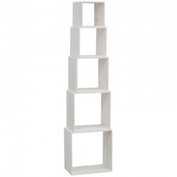 Prateleiras 5 Cubos de Madeira Paulownia Branco Modular - Star Escada Estrela Escadas para sala de estar e quarto