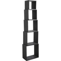 Estante 5 cubos de madera Paulownia Negro modular - Impuesto de almacenamiento o escalera