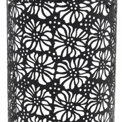 Porte-parapluies en métal noir design fleurs ajourées - Rangements chic et élégant pour entrée moderne