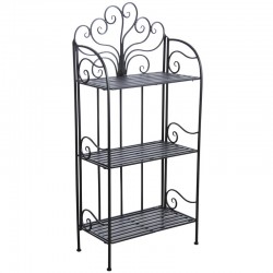 Folding Shelf in Black Metal 3 Levels - Modular Storage Furniture and Square Gain