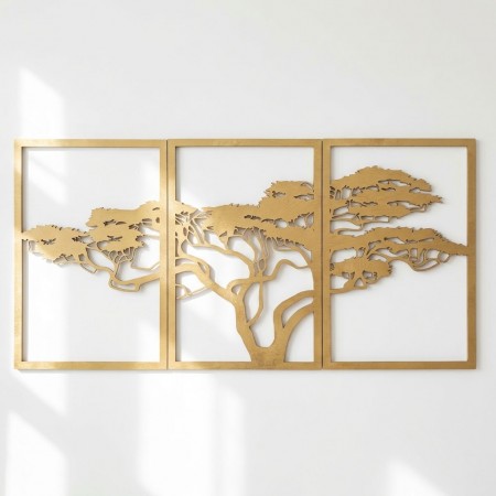 Triptych Living Triptych Table In Engraved Wooden Wooden-Handmade Wall Decor and Carved for Salon