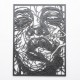 Tableau Décoration Murale Visage Relief Noir - Gravure sur Bois Design