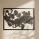 Wall-mounted table Carpe Koi in engraved wood: Sculpture Japanese art in black - Wall Deco Nature & Design